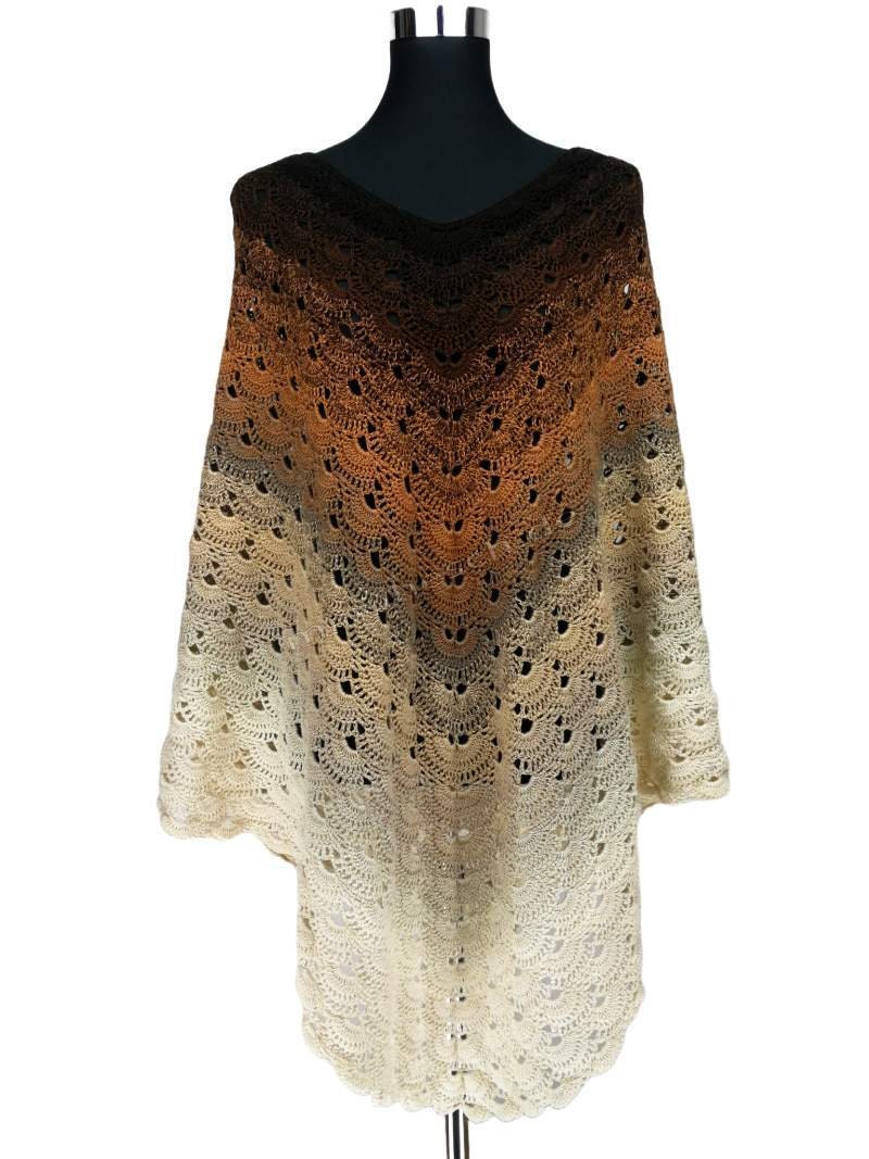 Poncho, offerings, gradient, was, crocheted, gift