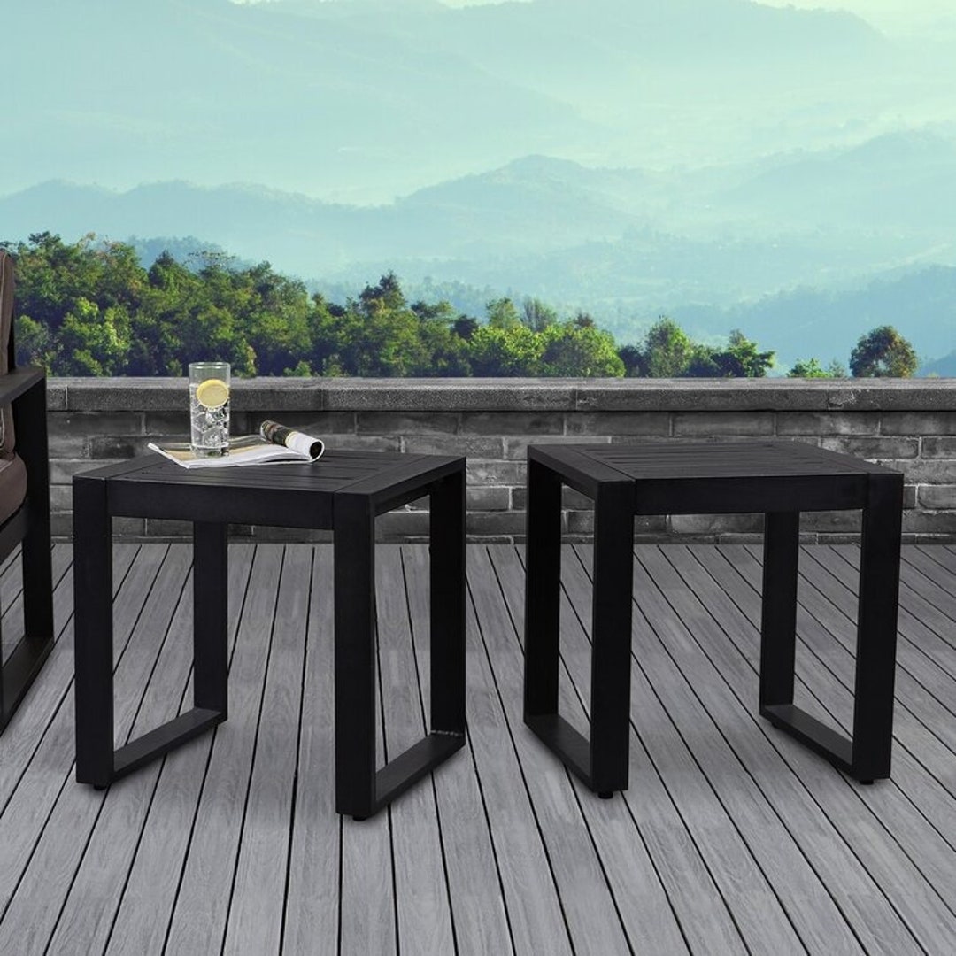 20 Metal Outdoor Side Table set of 2 Outdoor Tables Patio Etsy