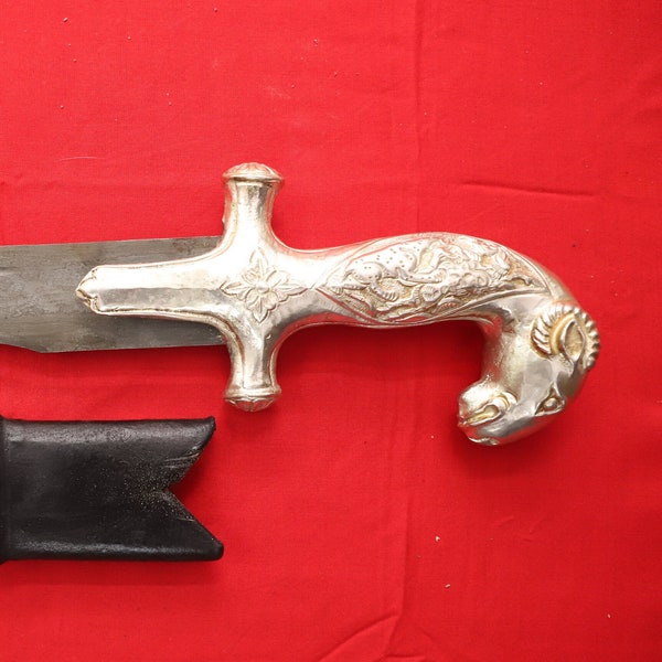 Old Rajput Ceremonial Dress Ram head face Sword