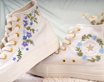 Custom Converse Embroidered Shoes Converse Chuck Taylor 1970s Embroidered Floral Converse Shoes Best Gift for Her