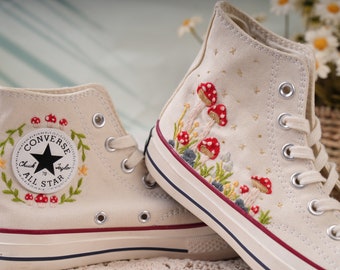 Custom Converse Embroidered Shoes Converse Chuck Taylor 1970s Embroidered Floral Converse Shoes Best Gift for Her