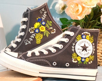 Custom Converse Embroidered Shoes Converse Chuck Taylor 1970s Embroidered Floral Converse Shoes Best Gift for Her