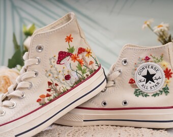 Custom Converse Embroidered Shoes Converse Chuck Taylor 1970s Embroidered Floral Converse Shoes Best Gift for Her