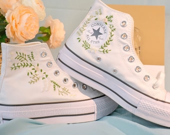 Custom Converse Embroidered Shoes Converse Chuck Taylor 1970s Embroidered Floral Converse Shoes Best Gift for Her