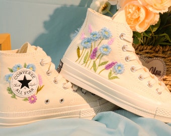 Custom Converse Embroidered Shoes Converse Chuck Taylor 1970s Embroidered Floral Converse Shoes Best Gift for Her