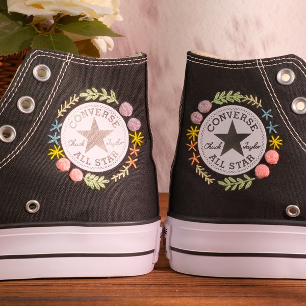 Custom Converse Embroidered Shoes Converse Chuck Taylor 1970s Embroidered Floral Converse Shoes Best Gift for Her