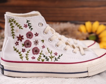 Converse Embroidery/Christmas Gifts/Embroidery Designs/Gifts For Her/Gifts/Converse High Tops/Converse For Bride/Converse High Top