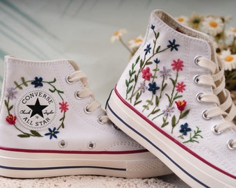 Custom Converse Embroidered Shoes Converse Chuck Taylor 1970s Embroidered Floral Converse Shoes Best Gift for Her