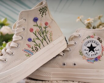 Custom Converse Embroidered Shoes Converse Chuck Taylor 1970s Embroidered Floral Converse Shoes Best Gift for Her