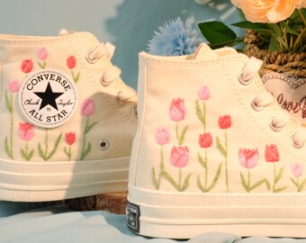 Custom Converse Embroidered Shoes Converse Chuck Taylor 1970s Embroidered Floral Converse Shoes Best Gift for Her