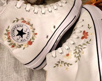 Custom Converse Embroidered Shoes Converse Chuck Taylor 1970s Embroidered Floral Converse Shoes Best Gift for Her