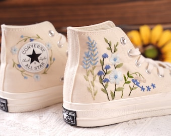 Converse Custom/Embroidery Sneaker/Custom Wedding Shoes/Embroidery Converse/Gifts For Girls/Gifts/Converse Embroidery/Converse High Top