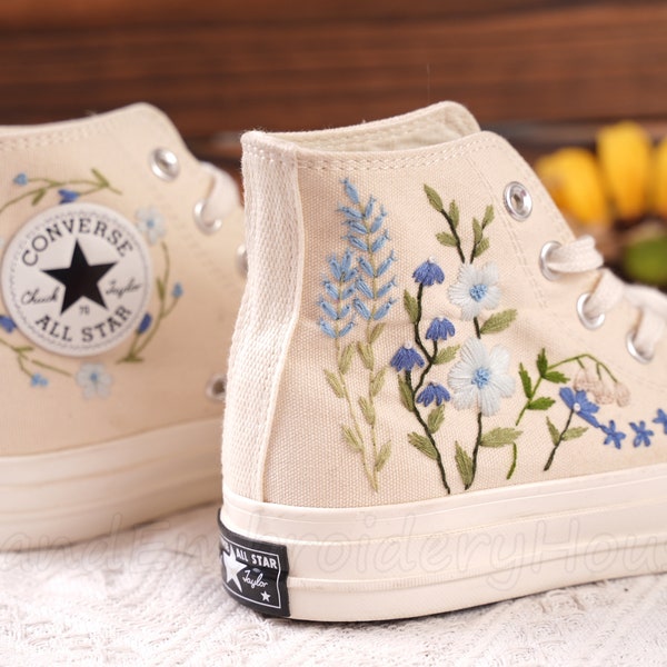 Converse Custom/Embroidery Sneaker/Custom Wedding Shoes/Embroidery Converse/Gifts For Girls/Gifts/Converse Embroidery/Converse High Top