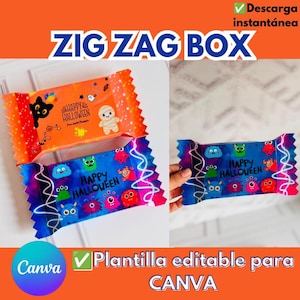 Zig Zag Box , Plantilla editable para Zig Zag Box , personalizable para CANVA