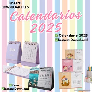 Plantilla editable para Calendario 2025 diseño Canva, personalizable, ideal para regalo
