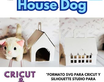 Editable template for House Dog, SVG format, and Silhouette Studio, customizable for Cricut and Cameo