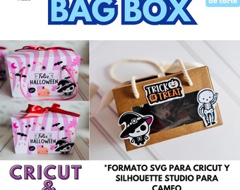 Editable template for Bag Box, SVG format, and Silhouette Studio, customizable for Cricut and Cameo
