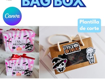 Canva, Editable Bag Box Template, editable for Canva