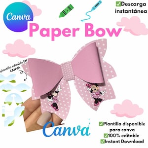 Papieren strik bewerkbaar in Canva, 100% bewerkbaar, maak unieke en mooie ontwerpen op een eenvoudige en snelle manier door te ontwerpen in Canva,