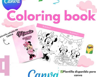 Editable coloring book in CANVA, includes add-ons in SVG format and for editing in Canva