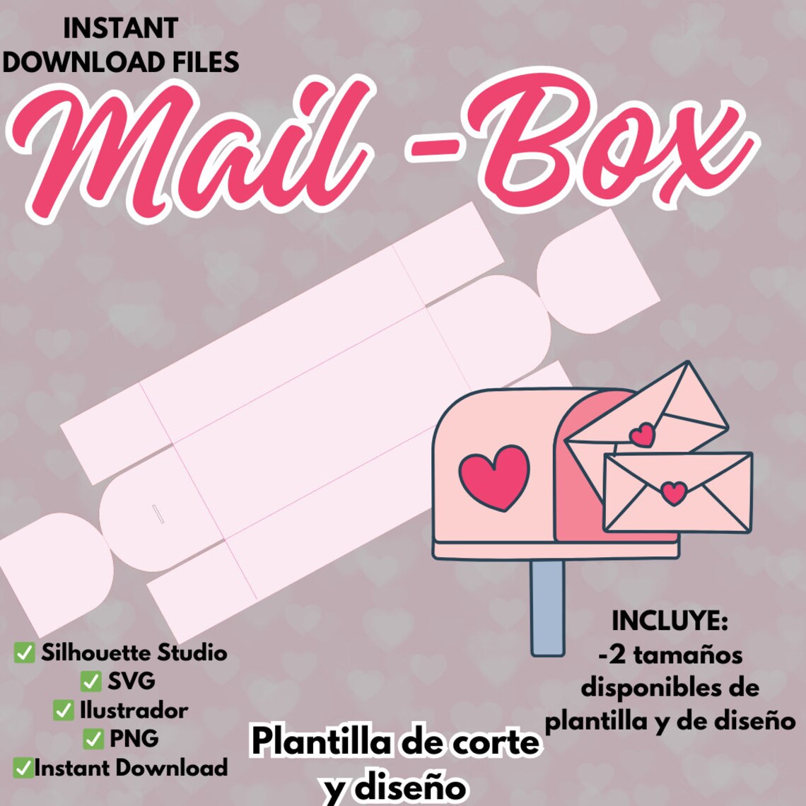 Mailbox, 2 Sizes of Cutting and Design Template for a Mailbox-shaped ...