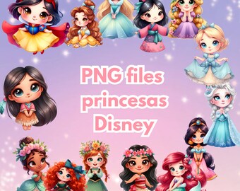 Princesses in png 300dpi without background, instant download, ready to add to your Disney designs