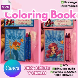 Modèle modifiable pour livre de coloriage version mini, format SVG, Silhouette studio et Canva, personnalisable, idéal pour un cadeau