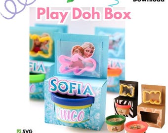 Activity Box cutting template for Play Doh clay, available in SVG format for Cricut and Silhouette Studio for Cameo.