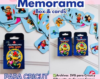 Play Box Memory Game for Cricut and Cameo. Includes 2 box designs and cards.