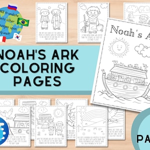Noah&#39;s Ark Coloring Pages Preschool Activities Christian Homeschool Bible lessons Toddler worksheet coloring sheets Sunday school lessons