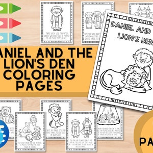 Daniel and the Lion's Den Coloring Pages Preschool Christian Homeschool Bible lessons Toddler worksheet coloring sheets Sunday school