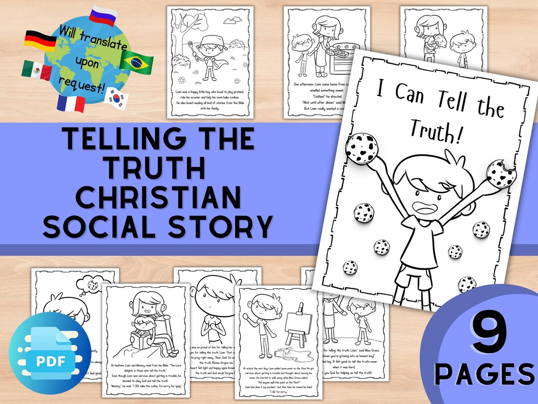 I Can Tell the Truth Honesty Social Story Coloring Pages Preschool ...