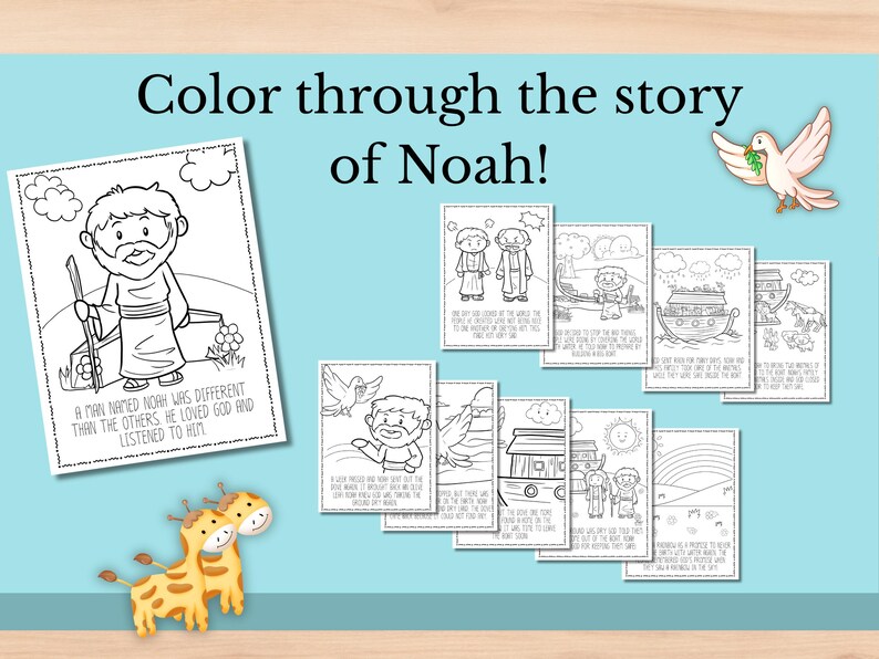 Noah's Ark Coloring Pages Preschool Activities Christian Homeschool ...