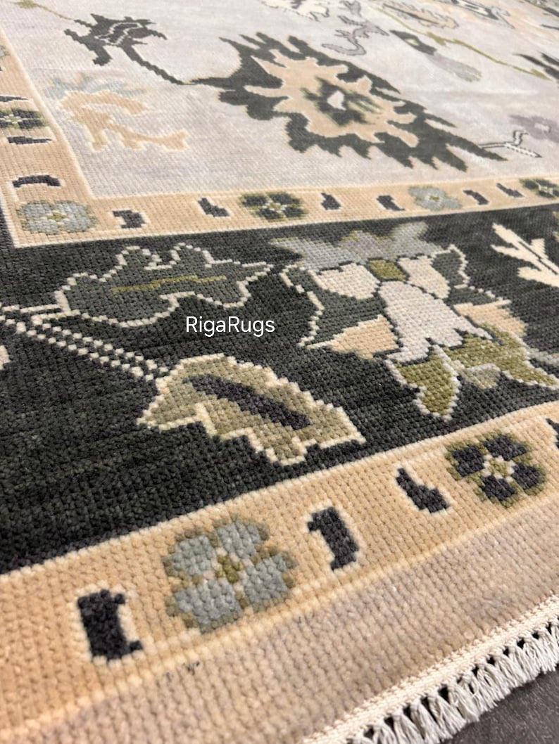 Tukish Wool Rug Hand Knotted Oushak Wool Rug: Vintage Turkish Area Rug - Etsy