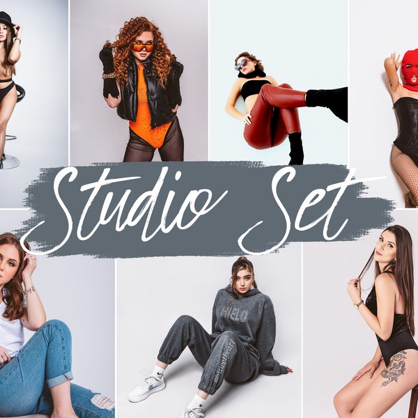 20 Studio Set Presets Mobile & Desktop | Studio Filter | Natural Clear Portrait Clean | Instagram, Influencer, Blogger Preset