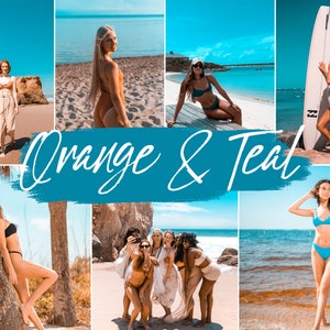 35 Orange & Teal Lightroom Presets Mobile and Desktop | Orange Teal Filter | Summer Beach Travel | Instagram, Influencer, Blogger Preset