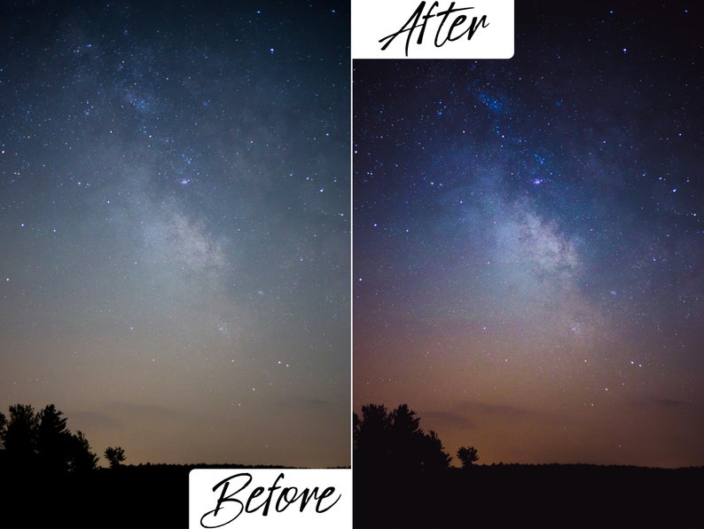 25 Night Sky Presets Mobile & Desktop Night Sky Filter Etsy