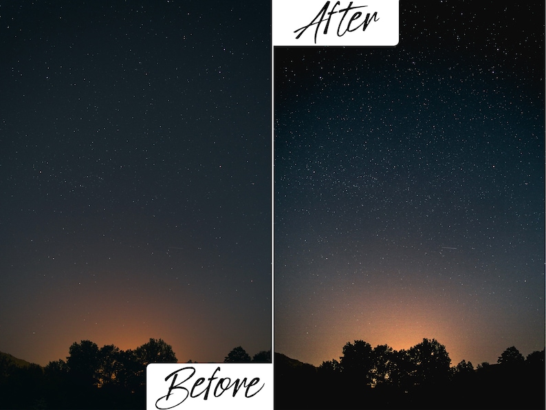 25 Night Sky Presets Mobile & Desktop Night Sky Filter Etsy