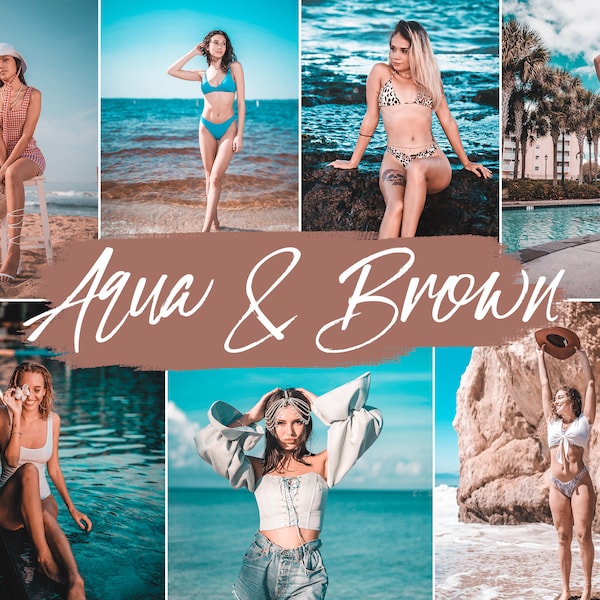 10 Aqua & Brown Lightroom Presets Mobile and Desktop | Aqua Brown Filter | Brown Rustic Lifestyle | Instagram, Influencer, Blogger Preset