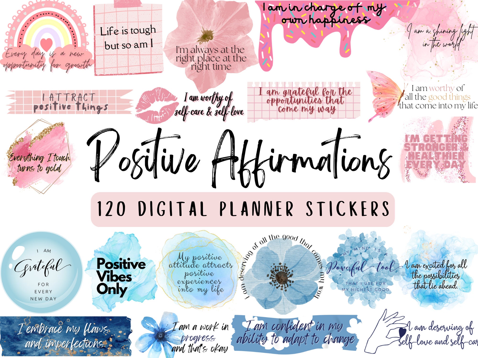 108 Pcs Boho Inspirational Stickers, Water Bottles Laptop Scrapbook  Aesthetic Motivational Stickers, Vinyl Positive Kindness Stickers for  Adults Kids