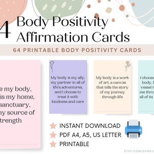 Affirmative Cards, Affirmation Cards Printable, Body Positivity, Affirmation Cards Printable, Affirmation Cards For Women, Mental Health