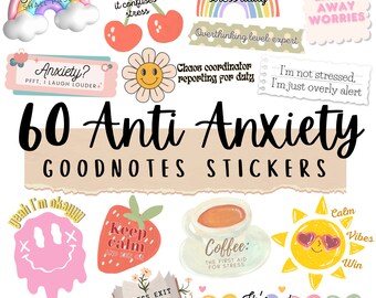 Goodnotes Stickers, Digital Planner Stickers, Anti Anxiety, Mental Health, Precropped Stickers, Positive Affirmations, Affirmation Stickers