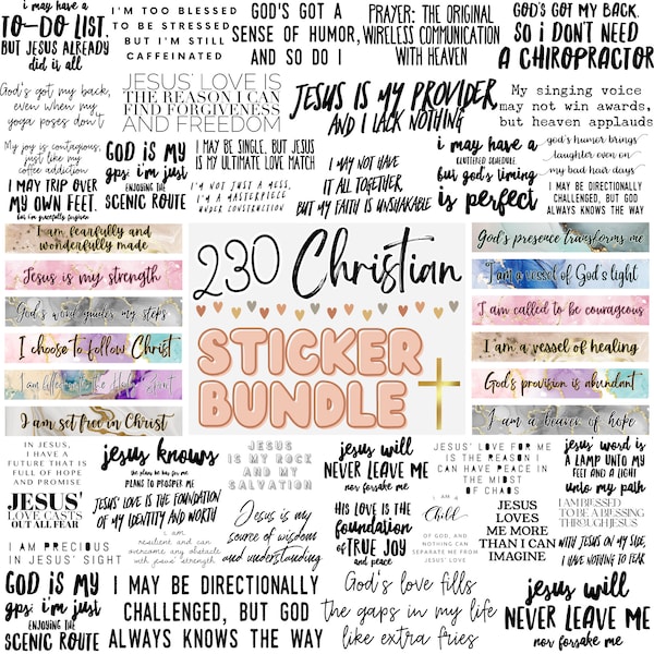 Goodnotes Stickers, Affirmation Stickers, Digital Stickers Goodnotes, Sticker Bundle, Precropped Stickers,Christian,Digital Planner Stickers