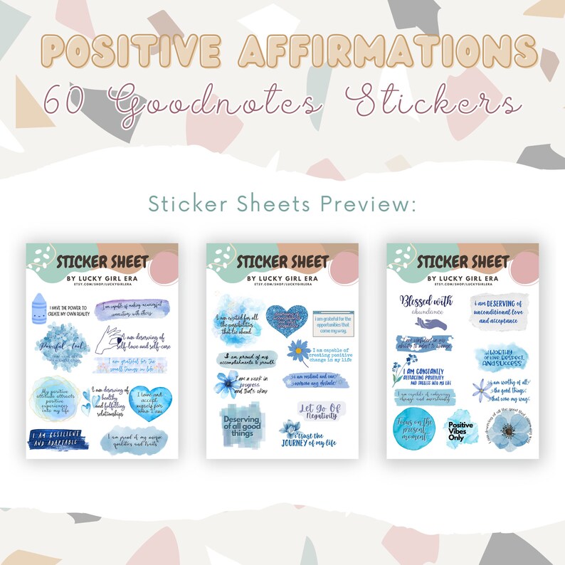 Goodnotes Stickers, Positive Affirmations, Digital Planner Stickers ...
