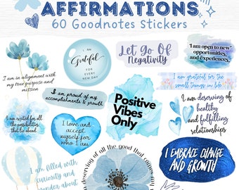 Goodnotes Stickers, Positive Affirmations, Digital Planner Stickers, Precropped Stickers, Digital Stickers GoodNotes, Affirmation Stickers