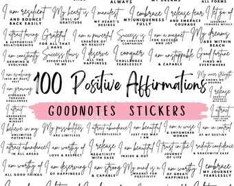 Goodnotes Stickers, Positive Affirmations, Digital Planner Stickers, Precropped Stickers, Affirmation Stickers, Mental Health, Self Care