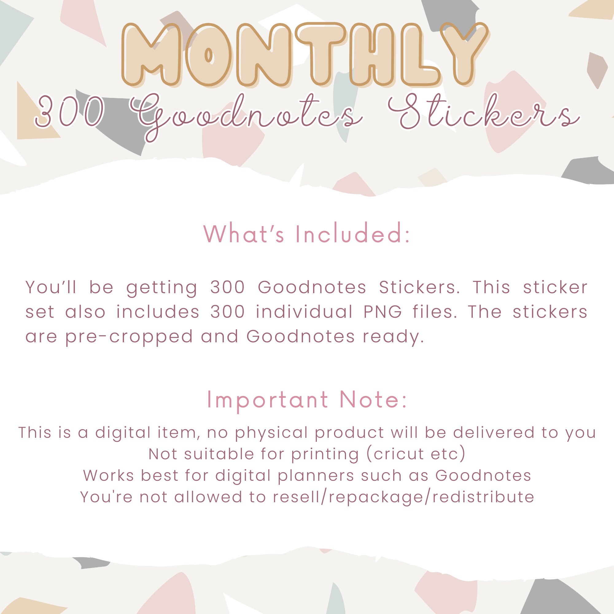 Goodnotes Stickers, Digital Stickers Goodnotes Months, Monthly Digital ...