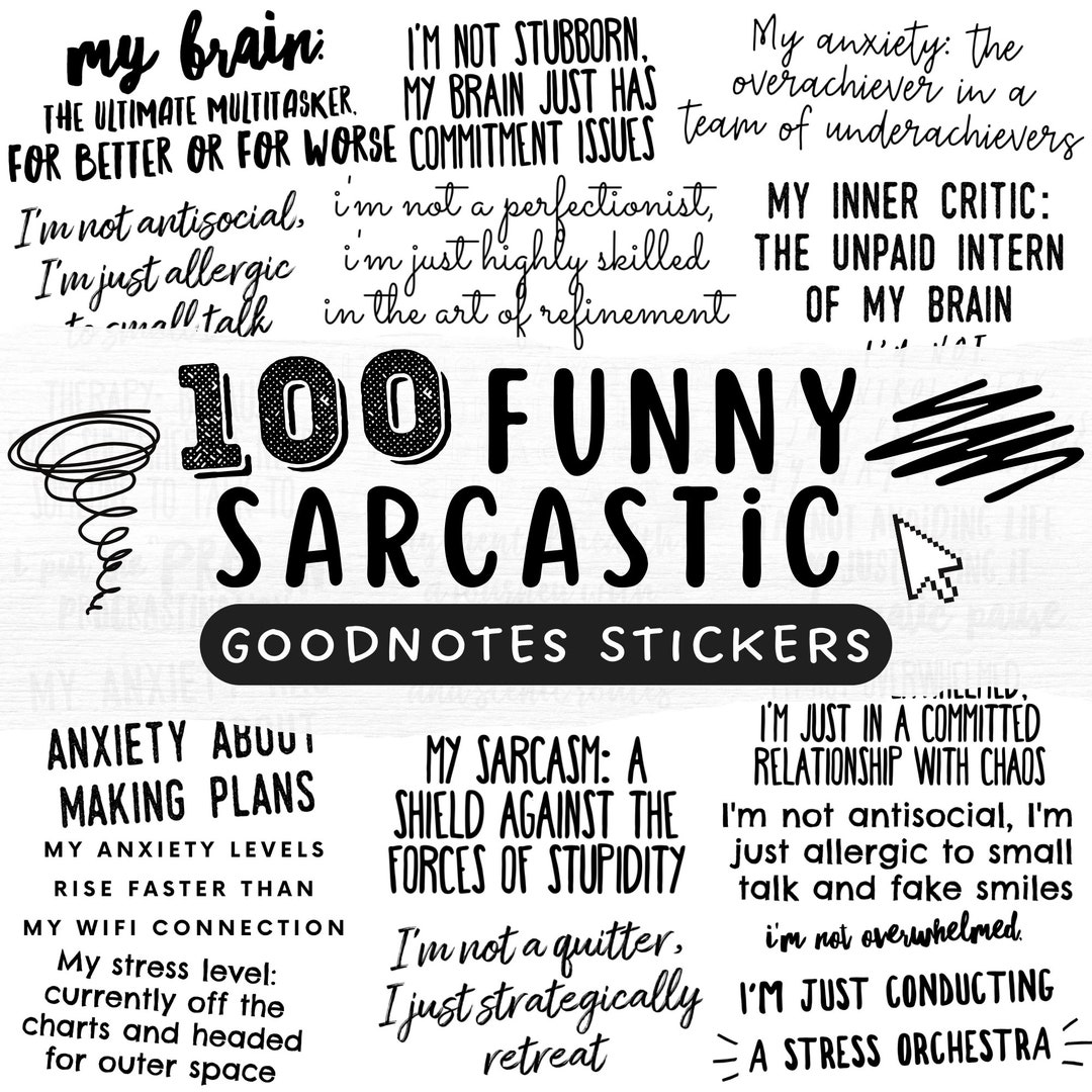 Goodnotes Stickers Digital Planner Journal Funny Sarcastic Mental ...