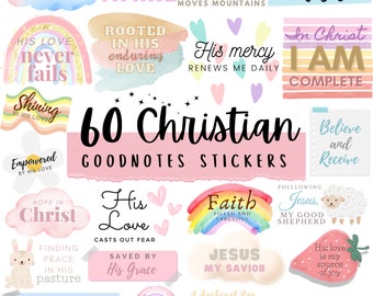 Goodnotes Stickers, Affirmation Stickers, Digital Stickers Goodnotes, Sticker Bundle, Precropped Stickers,Digital Planner Stickers,Christian