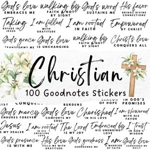 Goodnotes Stickers Positive Affirmations Digital Planner Stickers Precropped Goodnotes Christian Jesus Bible Journal Stickers Minimalist